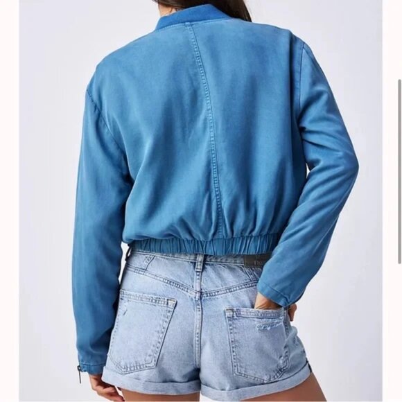 Free People WeThe Free Knock Out Siren Bomber Jacket Size XL - Picture 5 of 12